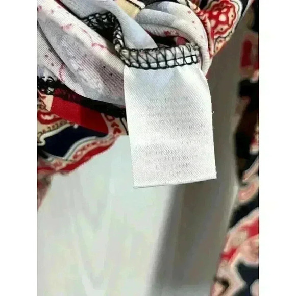 Jude Connally Sz Small Paisley Jude Cloth Button Up Top Long Sleeve Red Black - Picture 4 of 8